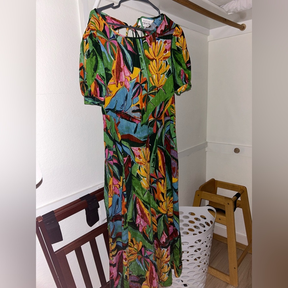 ASOS native youth tropical Hawaiian cruise print maxi dress
